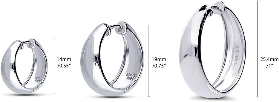BERRICLE Sterling Silver CZ Dome Fashion Hoop Huggie Earrings for Women, Cubic Zirconia, Rose/Yellow Gold Flashed, Small/Medium Size (0.5-1 Inch)