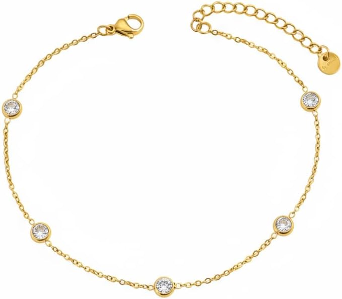 Dainty Ankle Bracelets for Women 18K Gold Plated Satellite Beaded Herringbone Lip Chain Anklets Simple Minimalist Summer Beach Foot Jewelry Christmas Gifts