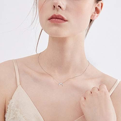 EVER FAITH Jewelry Gift 925 Sterling Silver Tiny Triangle Moon Star Dainty Heart Pendant Choker Necklace for Women