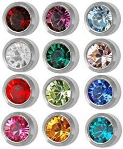 Studex Surgical Steel 4mm Regular Size Ear piercing Earrings studs 12 pair Mixed Colors White Metal