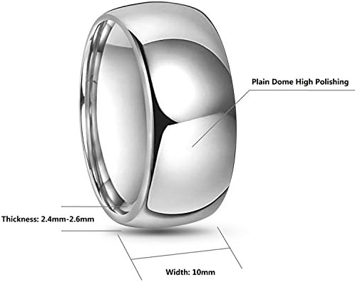 CROWNAL 2mm 4mm 6mm 8mm 10mm Tungsten Wedding Band Ring Men Women Plain Dome Polished Size Comfort Fit Size 3 To 17