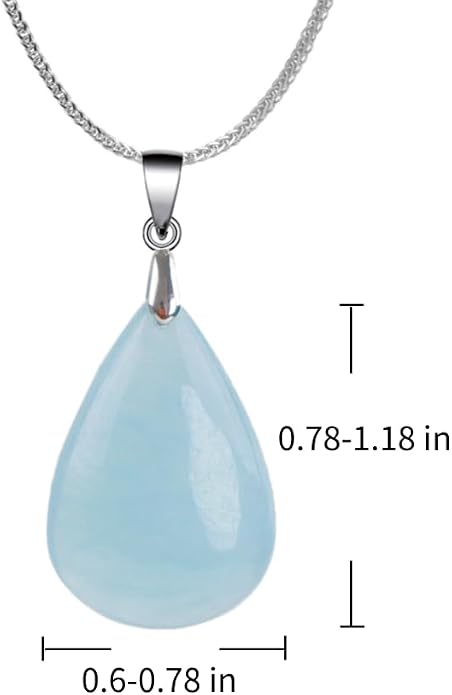 iSTONE 925 Sterling Silver Natural Crytral for Womens Pendant Necklace, Gemstone Birthstone with 17.8" Silver Chain Ladies