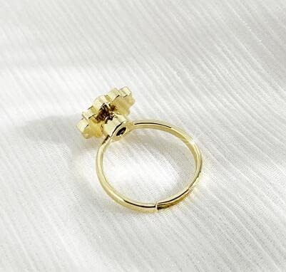 COLORFUL BLING Delicate Silver Cubic Zirconia Daisy Flower Butterfly Fidget Anxiety Rings for Women Adjustable Open Sunflowers Evil Eyes Stress Relief Stackable Rings