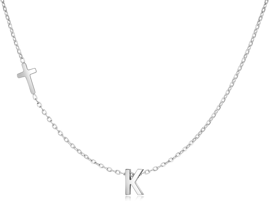 Cross Necklace for Women with Initial, 18K Gold Plated Initial A-Z Pendant| Dainty Cute Cross Necklaces | Trendy Tiny Gold Letter Necklaces Jewelry Gifts for Women