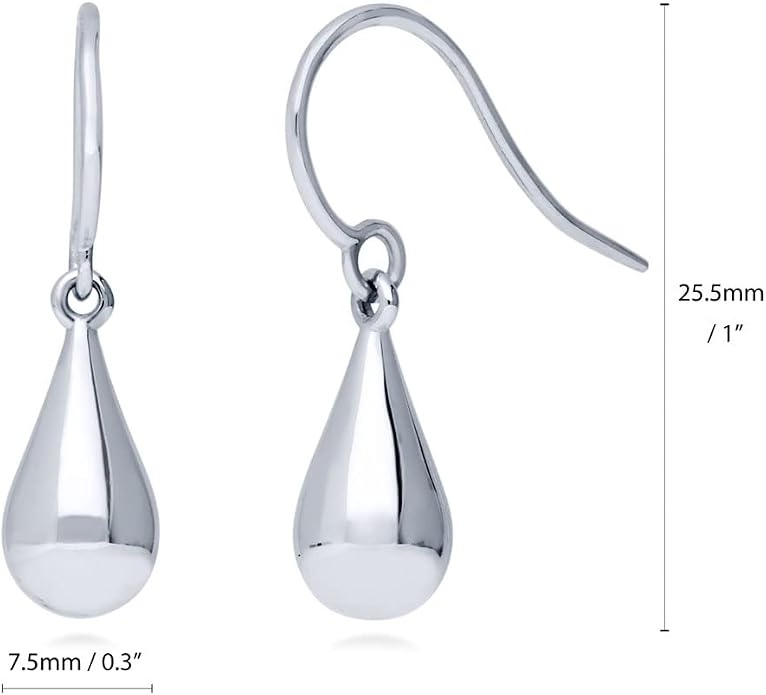 BERRICLE Sterling Silver Minimalist Dangle Earrings for Women, Gold Flashed Fish Hook/Leverback Drop Earrings - Trendy Design in Ball Bead, Bar, Teardrop, Treble Clef Music Note
