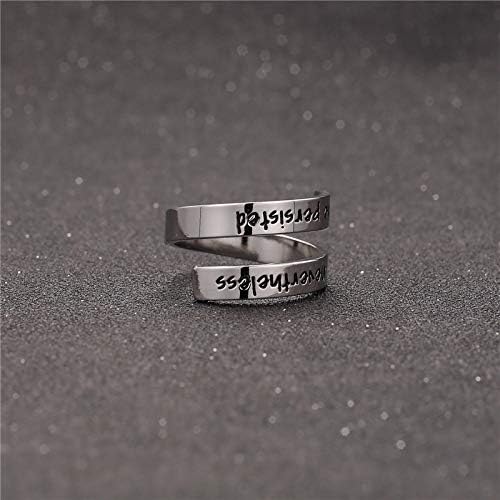 Inspirational Rings for Women Statement Stainless Steel Spiral Wrap Twist Ring Encouragement Personalized Jewelry Birthday Gifts