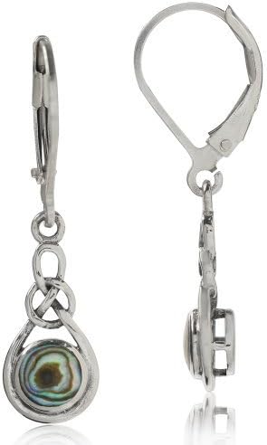 Silvershake Genuine Gemstone Irish Celtic Knot Drop Dangle Earrings