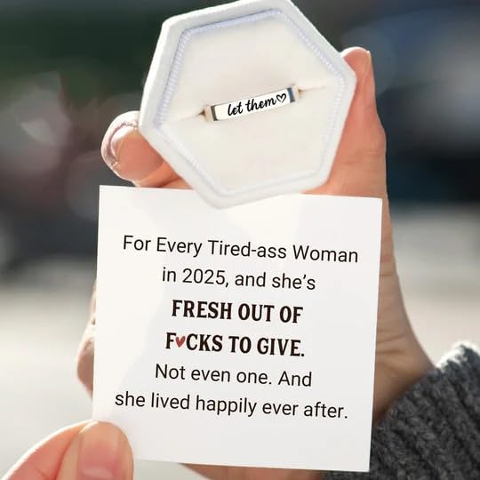 Let Them Zero Fcks Given Mantra Rings for Women, Inspirational Stainless Steel Engraving Stackable Ring Self Worth Motivation Circle Rings, Personality Friendship Gift Jewelry for Women