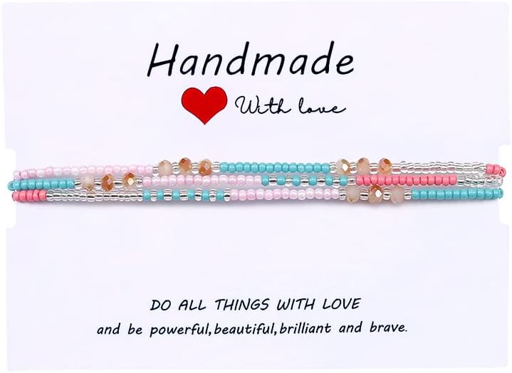 SUMMER LOVE Boho Bohemian Beaded Anklet Bracelets for Women Unique Colorful Pretty Beach Anklet,Handmade
