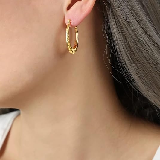 Gold Earrings for Women 14K Gold Hoop Earrings for Women Hoop Earring Rotating Small Ball Design Comfortable Hoops Womens Earring Jewelry Timeless Elegance
