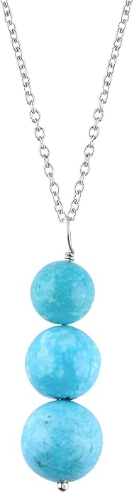 Natural Gemstone Pendant Necklace for Women Handmade Birthstone Healing Crystal Jewelry Chain 20" Stone Birthday Christmas Wedding Gifts for Her