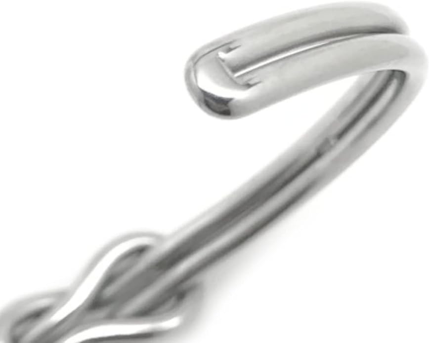 Loralyn Designs Womens Infinity Love Knot Cuff Bracelet Stainless Steel Adjustable Silver or Black