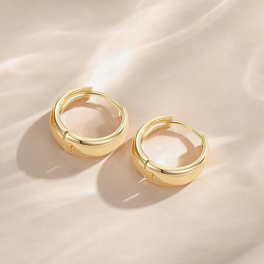 Gold Hoop Earrings for Women 14K Gold Earrings for Women Chic Womens Hoops Earring
