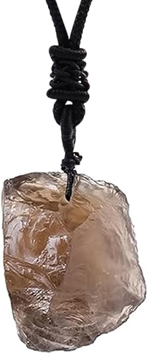 Natural Raw Crystal Necklace for Women Irregular Stone Necklaces Spiritual Gemstone Pendant with Adjustable Rope