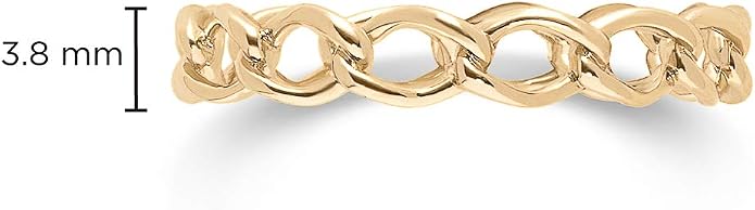 Milla Sterling Silver Rings for Women - Dainty Stackable Open Circle & Chain Gold Rings