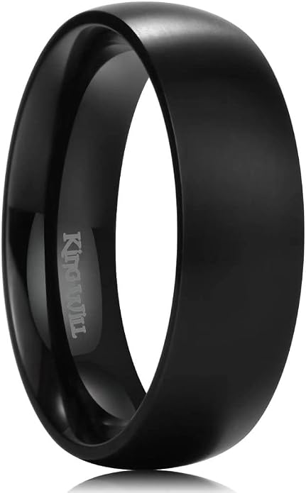 King Will Titanium Wedding Band for Men Women-Sliver/Black/Gold Plated Pure Titanium Wedding Ring, 3-9mm Widths Available Brushed Matte Design Comfort Fit Size 4-16