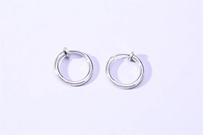 VNOX Unisex Vinatge Stainless Clip On Earrings Non Piercing Feather Charm Dangle Hinged Stud Earrings for Men Women Teen