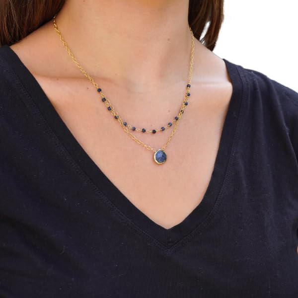 Layering Necklace for Women, Premium Layered Gold Healing Crytsal Necklaces - Tarnish Free 18K Gold Vermeil Certified S925 Classic Stack Necklace Gold Jewelry for Women - Mothers Day Gifts for Mom Wife