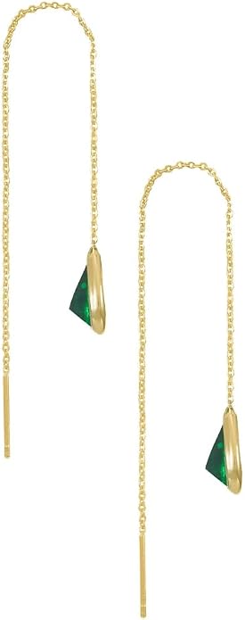 Ettika 18k Gold Plated, Silver Plated, Rhodium Plated Pull Through Threader Earrings. Threaders Minimalist Earring. Womens Jewelry Gifts