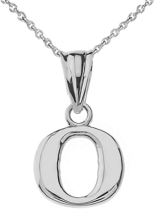 Claddagh Gold .925 Sterling Silver Initial Pendant Charm – Personalized Alphabet Letter Jewelry in 0.80mm or 0.55mm Block Font