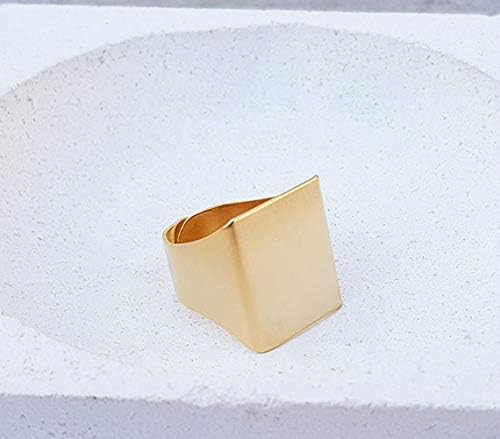 Simple Gold Geometric Rings for Women, Square Fashion Ring, Band Everyday Ring Jewelry