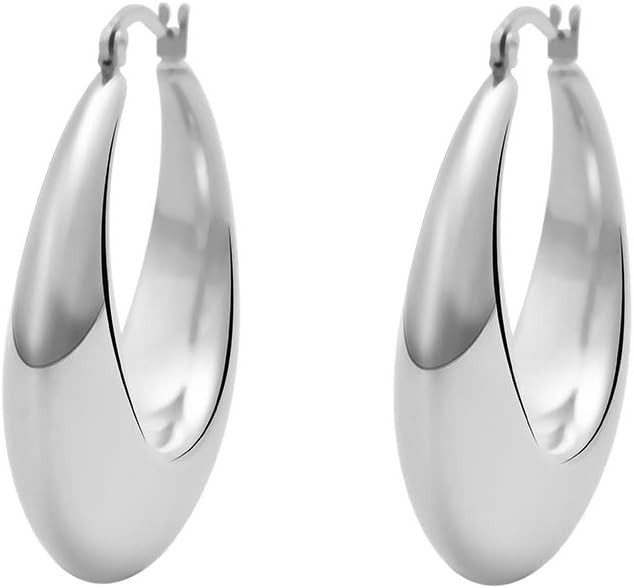Chunky Large Thick Rounded Tube Hoop Earrings