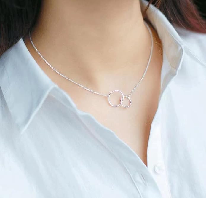 S925 Sterling Silver Choker Short Dainty Layered Necklace for Women Jewelry Gift Butterfly Circle Infinity Eye Stars Moon Tree of Life