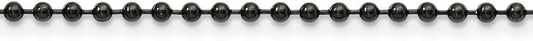 Stainle Sterling Silver Steel 2.4mm IP Black-Plated 18in Ball Chain