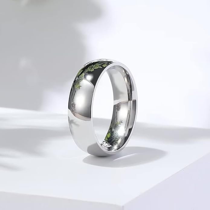 King Will 316L Stainless Steel Wedding Band for Men Women-2-8mm Width Wedding Ring in Black/Sliver/Gold Plated Laser I Love You High Polished Dome Style Promise Ring Comfort Fit Size 4-15