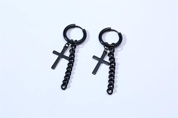 VNOX Unisex Vinatge Stainless Clip On Earrings Non Piercing Feather Charm Dangle Hinged Stud Earrings for Men Women Teen