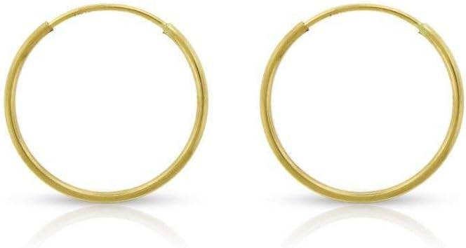 14k Solid Gold Endless Hoop Earrings, 14k Gold Thin Hoop Earrings, Cartilage Earrings, Helix Earring, Nose Hoop, Tragus Earring, 100% Real 14k Gold