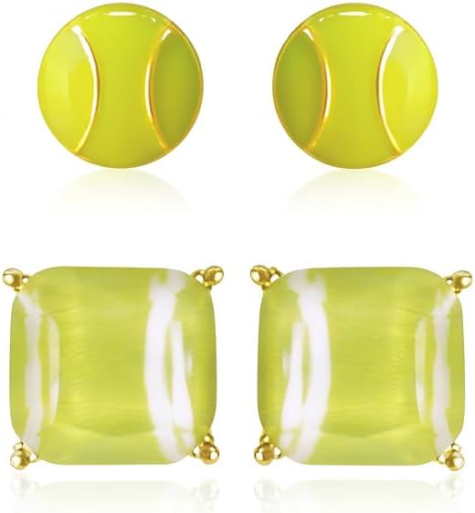 Sports Earring Set for Women Multi Pairs Assorted Multipack - Stud Earrings Jewelry Gift for Sports Mom Football, Baseball, Basketball, Soccer Team