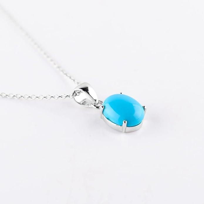 Natural Gemstone Pendant Necklace for Women Handmade Birthstone Healing Crystal Jewelry Chain 20" Stone Birthday Christmas Wedding Gifts for Her