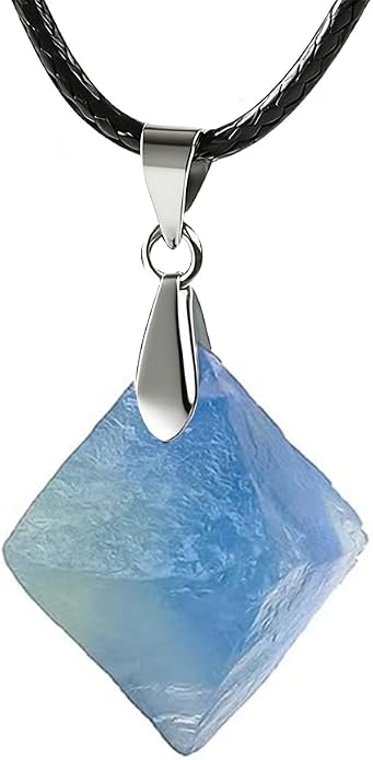 Natural Raw Crystal Necklace for Women Irregular Stone Necklaces Spiritual Gemstone Pendant with Adjustable Rope