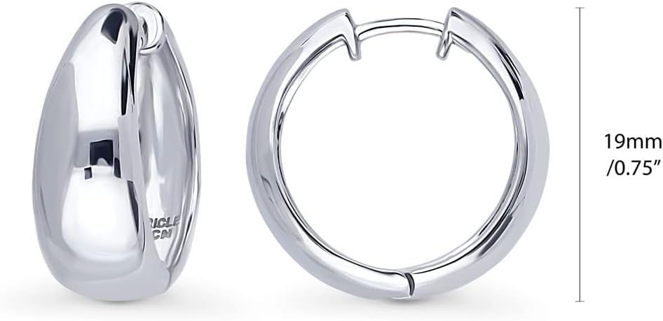 BERRICLE Sterling Silver CZ Dome Fashion Hoop Huggie Earrings for Women, Cubic Zirconia, Rose/Yellow Gold Flashed, Small/Medium Size (0.5-1 Inch)
