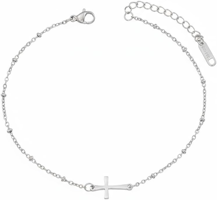 Dainty Ankle Bracelets for Women 18K Gold Plated Satellite Beaded Herringbone Lip Chain Anklets Simple Minimalist Summer Beach Foot Jewelry Christmas Gifts