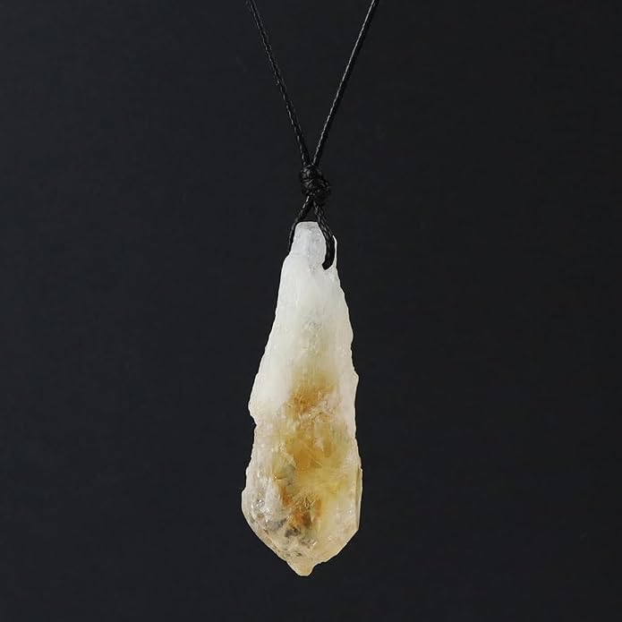 Natural Raw Crystal Necklace for Women Irregular Stone Necklaces Spiritual Gemstone Pendant with Adjustable Rope