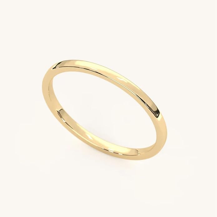 14K Gold Vermeil Ring for Women, Minimalist Stackable Band, 925 Sterling Silver Statement & Everyday Jewelry, Gifts for Women