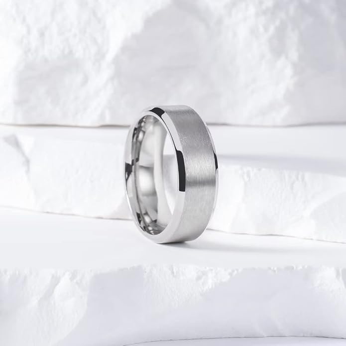 King Will Titanium Wedding Band for Men Women- 3-10mm Width Black/Sliver/Gold High Purity Titanium Promise Wedding Ring Comfort Fit for Daily Wear Size 6-14