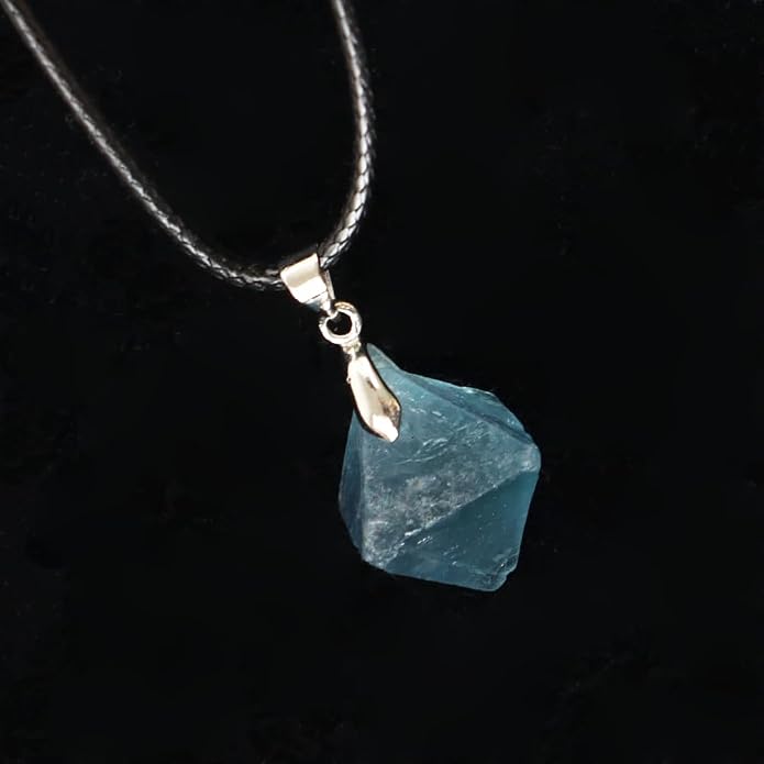 Natural Raw Crystal Necklace for Women Irregular Stone Necklaces Spiritual Gemstone Pendant with Adjustable Rope