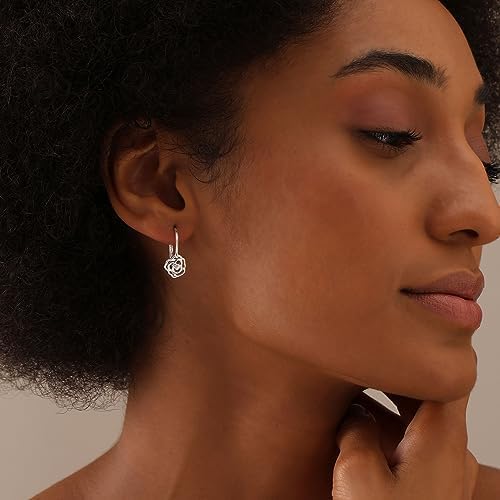 LeCalla 925 Sterling Silver Leverback Drop Earrings Lightweight Bohemia Teardrop Drop Dangle Earring for Women