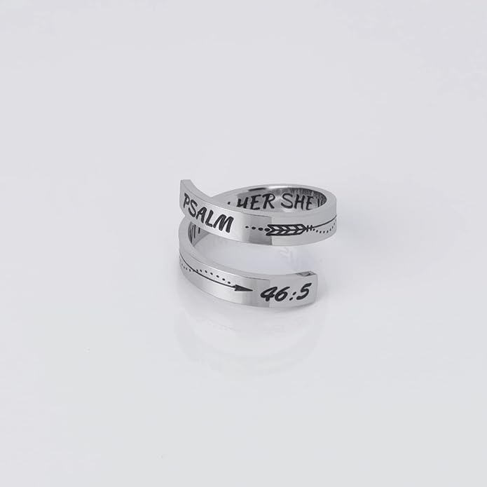 Inspirational Rings for Women Statement Stainless Steel Spiral Wrap Twist Ring Encouragement Personalized Jewelry Birthday Gifts
