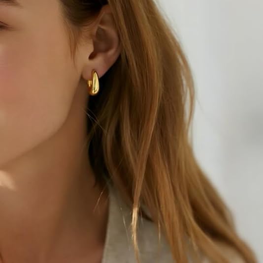 Gold Hoop Earrings for Women 14K Gold Earrings for Women Chic Womens Hoops Earring