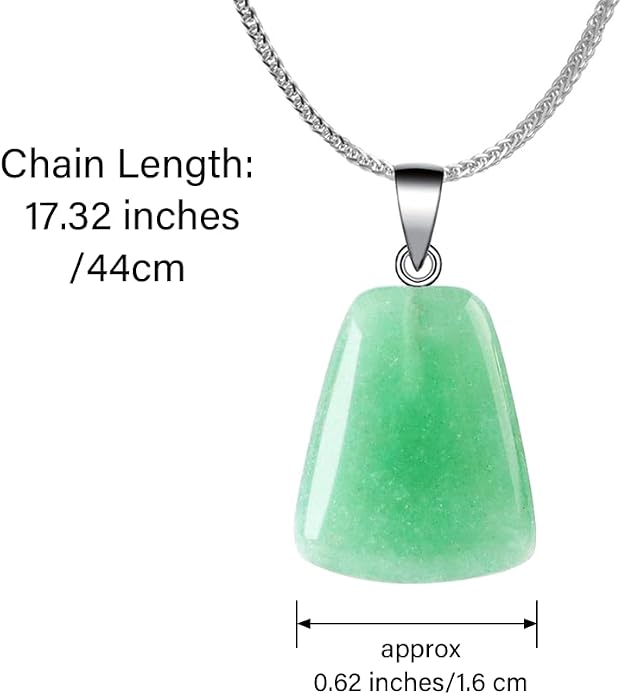 iSTONE 925 Sterling Silver Natural Crytral for Womens Pendant Necklace, Gemstone Birthstone with 17.8" Silver Chain Ladies