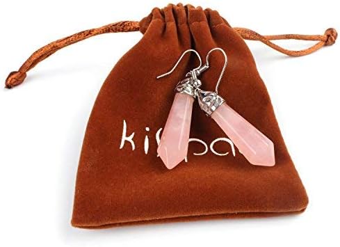 Real Natural Quartz Stone Healing Point Crystal Chakra Dangle Earrings Valentine's day Mother's day Gift