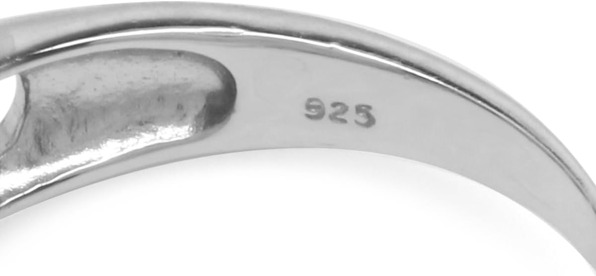Silvershake 7X5mm Octagon Shape Birthstone Gemstone White Gold Plated or Yellow Gold Plated 925 Sterling Silver Scroll/Filigree Celtic Knot Solitaire Ring Jewelry for Women