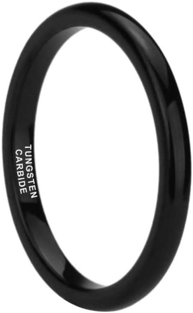 CROWNAL 2mm 4mm 6mm 8mm 10mm Tungsten Wedding Band Ring Men Women Plain Dome Polished Size Comfort Fit Size 3 To 17