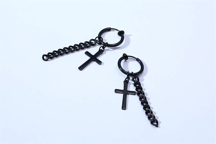 VNOX Unisex Vinatge Stainless Clip On Earrings Non Piercing Feather Charm Dangle Hinged Stud Earrings for Men Women Teen