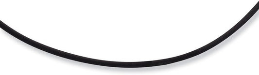 Solid 925 Sterling Silver 18inch 2mm Black Rubber Cord Necklace - with Secure Lobster Lock Clasp 18"