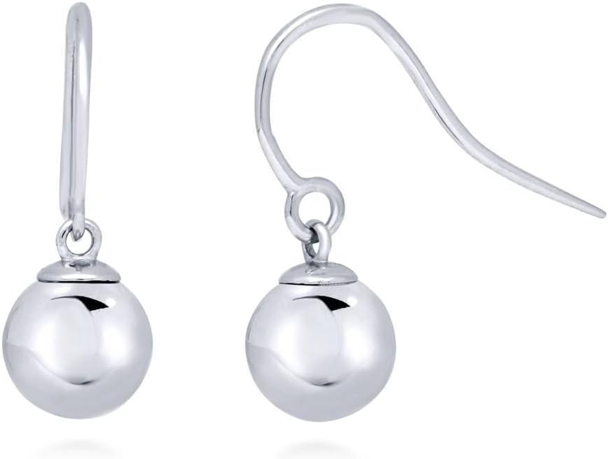 BERRICLE Sterling Silver Minimalist Dangle Earrings for Women, Gold Flashed Fish Hook/Leverback Drop Earrings - Trendy Design in Ball Bead, Bar, Teardrop, Treble Clef Music Note